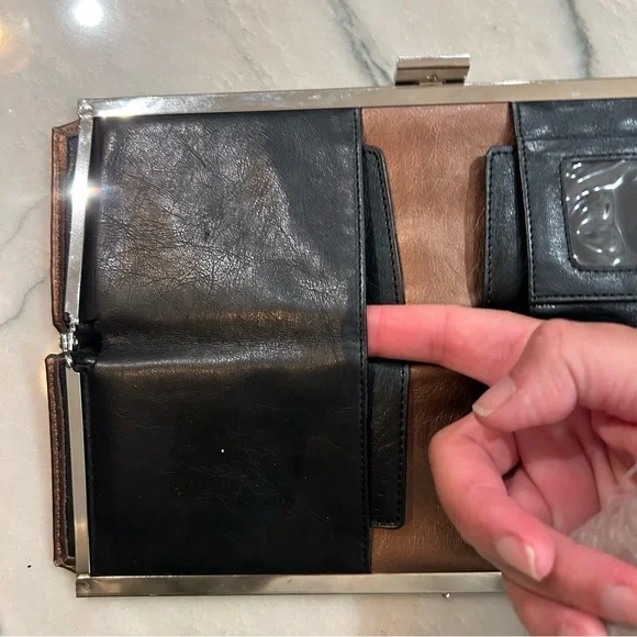 Vintage Chinese Laundry Two-Tone Leather Wallet Clutch – Y2K Era - Picture 11 of 15